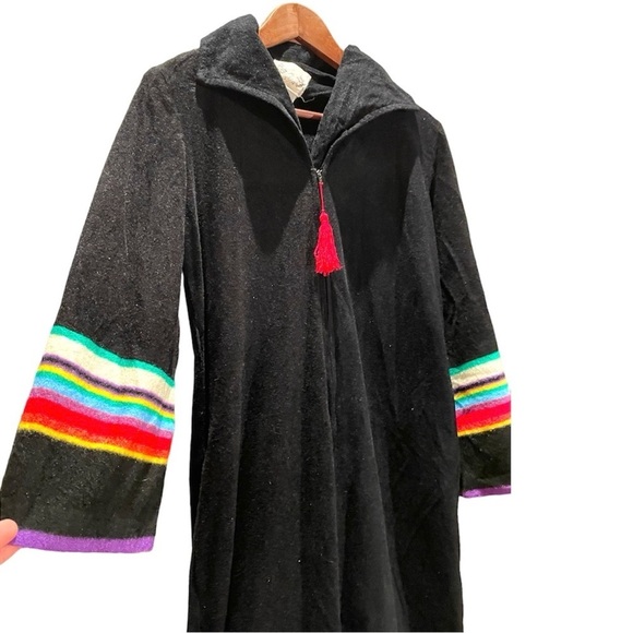 Vintage 70s Sears Long Maxi House Robe Pride Rainbow Zipper Pockets Medium - Picture 2 of 8